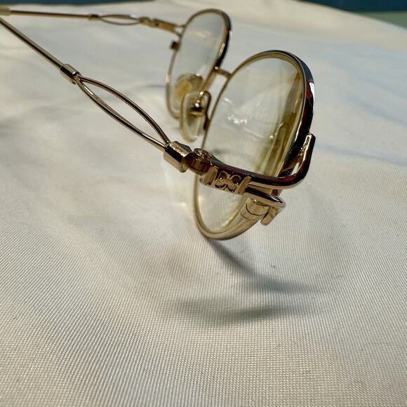Escada Gold Round Eyeglasses Frame 53□17 130mm Japan Vintage Designer Glasses - Picture 10 of 11